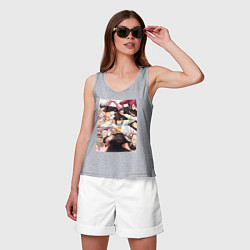 Майка женская хлопок Дандадан: Момо Аясэ, цвет: меланж — фото 2