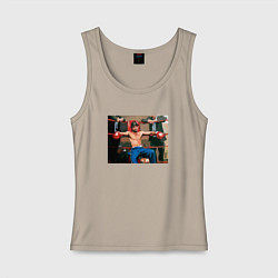 Майка женская хлопок Большой куш Брэд Питт, цвет: миндальный