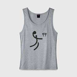 Майка женская хлопок Слэм данк минимализм, цвет: меланж