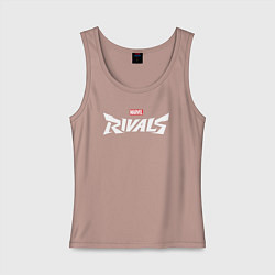 Майка женская хлопок Marvel rivals logo, цвет: пыльно-розовый