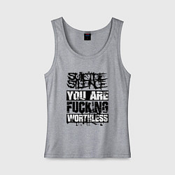Майка женская хлопок Suicide Silence: You are Fucking, цвет: меланж