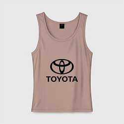 Майка женская хлопок Toyota Logo, цвет: пыльно-розовый