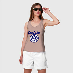 Майка женская хлопок Volkswagen Das Auto, цвет: пыльно-розовый — фото 2