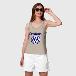Майка женская хлопок Volkswagen Das Auto, цвет: миндальный — фото 2