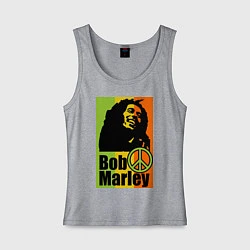 Майка женская хлопок Bob Marley: Jamaica, цвет: меланж
