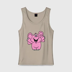Майка женская хлопок Розовый слон, цвет: миндальный
