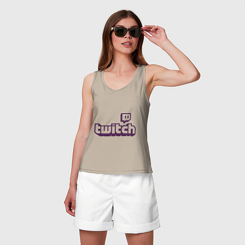 Женская майка Twitch Logo / Миндальный – фото 3