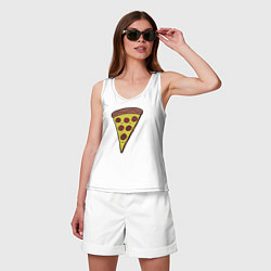 Майка женская хлопок Pizza man, цвет: белый — фото 2