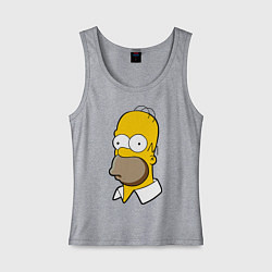 Майка женская хлопок Sad Homer, цвет: меланж