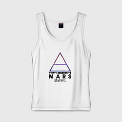 Майка женская хлопок Thirty seconds to mars cosmos, цвет: белый