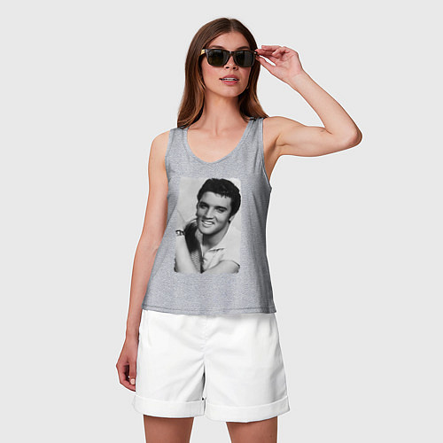 Женская майка Улыбка Элвиса / Меланж – фото 3