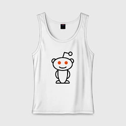 Майка женская хлопок Reddit, цвет: белый