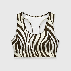 Топик спортивный женский Шкура зебры, цвет: 3D-принт