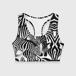 Топик спортивный женский Полосатая зебра, цвет: 3D-принт