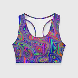 Топик спортивный женский Цветная текстура 5, цвет: 3D-принт