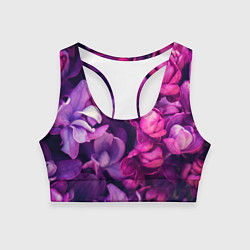 Топик спортивный женский Тюльпановый сад, цвет: 3D-принт