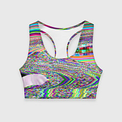 Топик спортивный женский Optical Glitch, цвет: 3D-принт
