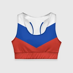 Топик спортивный женский Российский триколор, цвет: 3D-принт