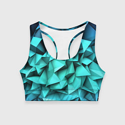 Топик спортивный женский Бирюзовые грани, цвет: 3D-принт