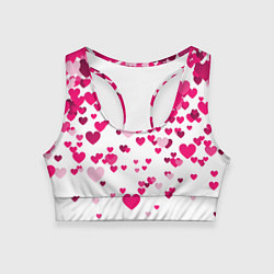 Женский спортивный топ Сердца розовые падают