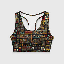 Топик спортивный женский Этнический орнамент - Африка, цвет: 3D-принт