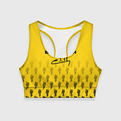 Топик спортивный женский Billie Eilish: Yellow Autograph, цвет: 3D-принт