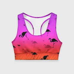 Топик спортивный женский Фламинго, цвет: 3D-принт