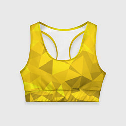 Топик спортивный женский YELLOW ABSTRACT, цвет: 3D-принт