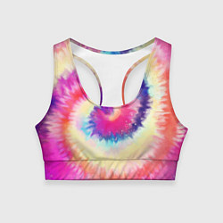 Топик спортивный женский Tie Dye vortex, цвет: 3D-принт