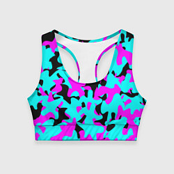 Топик спортивный женский Modern Camouflage, цвет: 3D-принт