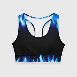 Топик спортивный женский Синий Огонь, цвет: 3D-принт