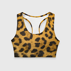 Топик спортивный женский Леопард, цвет: 3D-принт