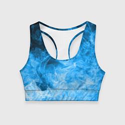 Топик спортивный женский ОГОНЬ BLUE, цвет: 3D-принт