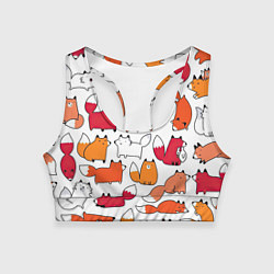 Топик спортивный женский Милые лисы, цвет: 3D-принт