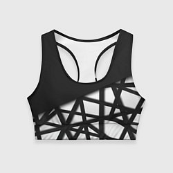 Топик спортивный женский BLACK GEOMETRY, цвет: 3D-принт