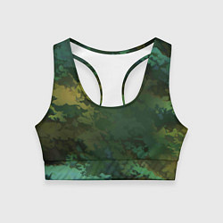 Топик спортивный женский Армейский Камуфляж Ранний, цвет: 3D-принт