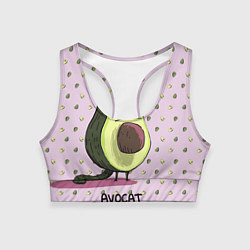 Топик спортивный женский Авокадо Кот, цвет: 3D-принт