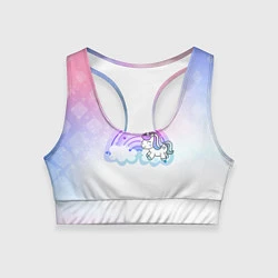 Топик спортивный женский Единорог, цвет: 3D-принт