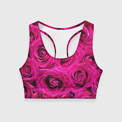 Топик спортивный женский Розы, цвет: 3D-принт