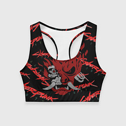 Топик спортивный женский Cyberpunk2077 red samurai, цвет: 3D-принт