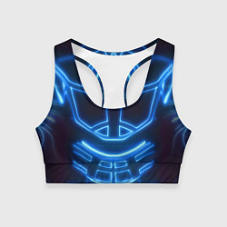 Топик спортивный женский Неоновая броня Neon Armor, цвет: 3D-принт