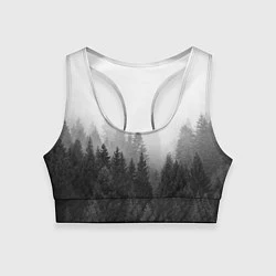 Топик спортивный женский Туманный лес, цвет: 3D-принт