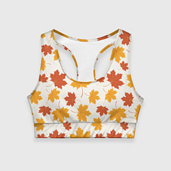Топик спортивный женский Осень Autumn, цвет: 3D-принт