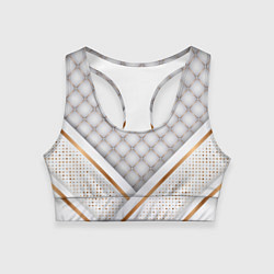 Топик спортивный женский Luxury white & Gold, цвет: 3D-принт