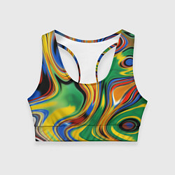 Топик спортивный женский Зигзаги, цвет: 3D-принт