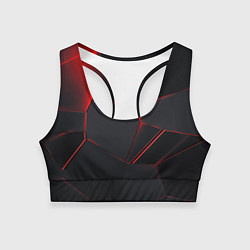 Топик спортивный женский Красные плиты 3D, цвет: 3D-принт