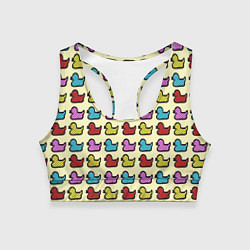 Топик спортивный женский Утиный фон Утки Ducks, цвет: 3D-принт