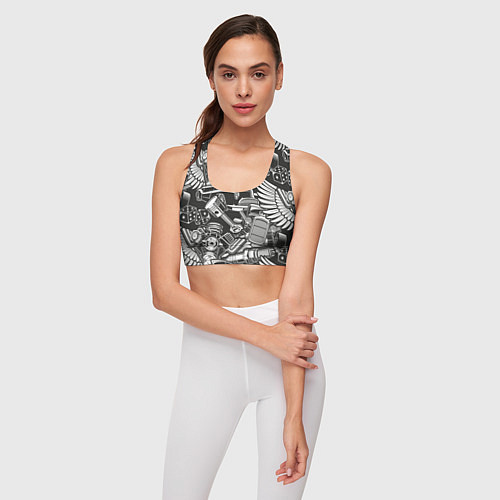 Женский спортивный топ Механика Автомобиль / 3D-принт – фото 3