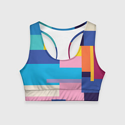 Топик спортивный женский Плавные узоры, цвет: 3D-принт