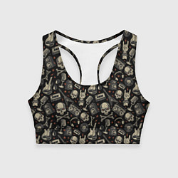 Женский спортивный топ Scull pattern rock